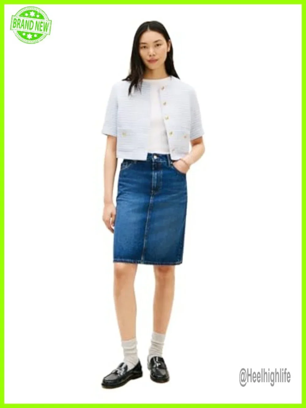 Tweed Cropped Blazer with Pockets Short Sleeve Button Up Jacket